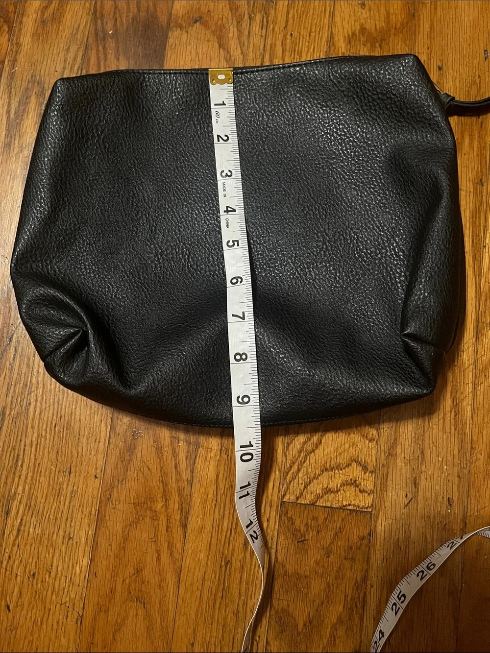 Steve Madden Classic Black Faux Leather Large Clutch Cosmetic Pouch